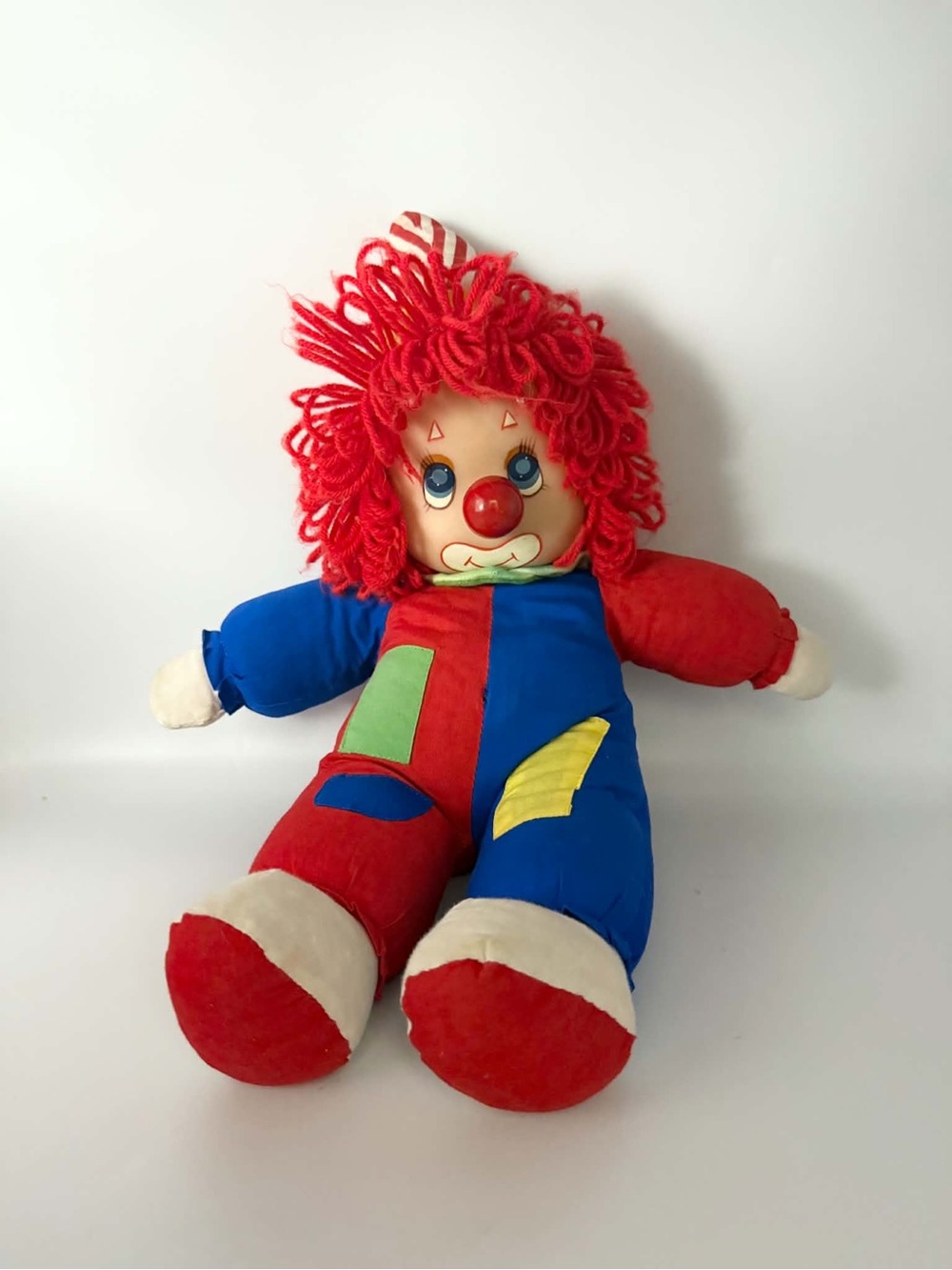 Amtoy 1983 Vintage Clown Teach Me Zipper Tie Buckle Snap Button Learn Toy Plush